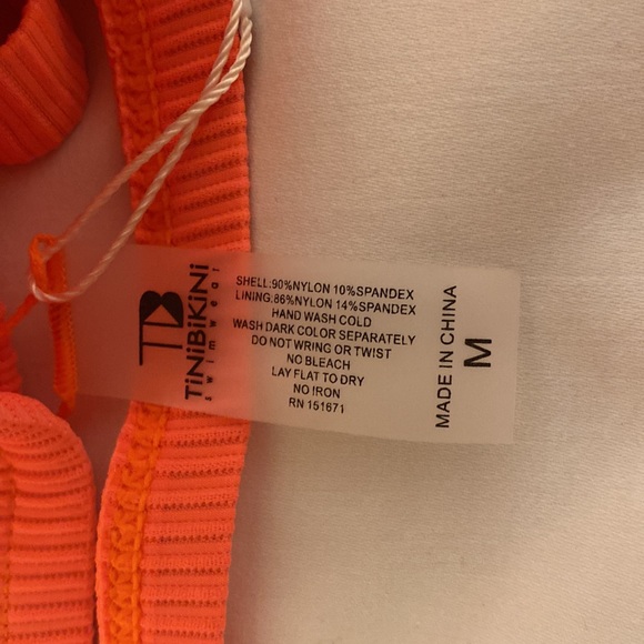 NWT TiniBikini Swimwear Sexy Zipper 2 Piece Bikini Swimsuit Tangerine Size M - Picture 12 of 12